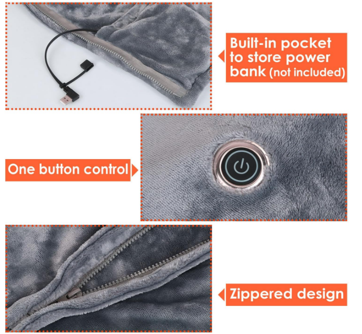 Warmth-USB Heated Blanket 3 Heating Levels